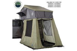 Overland Vehicle Systems Roof Top Tent Annex for Nomadic 4 Extended Roof Top Tent, Green Base With Black Floor & Travel Cover