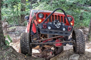 VKS Fab Enforcer Front Bumper with Winch Hoop - JK