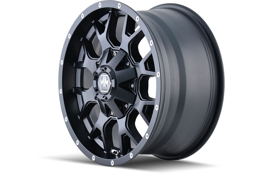 Dirty Life Mayhem Warrior 8015 Series Wheel, 17x9 5x4.5/5x5 -12mm - Matte Black - JL/JT/JK/TJ