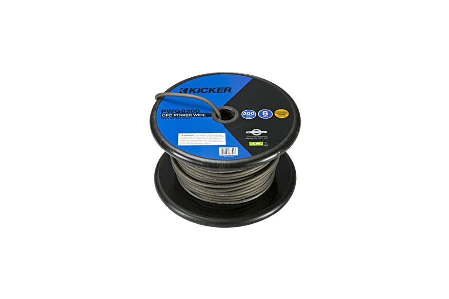 Kicker 200ft 8AWG Power Cable - Gray 