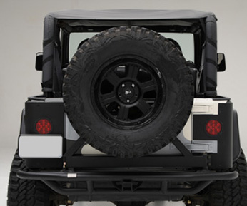 Smittybilt SRC Rear Bumper Hitch and Tire Carrier - TJ/LJ/YJ