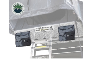 Overland Vehicle Systems Nomadic 2 Extended Roof Top Tent - Dark Gray Base W/Green Rain Fly & Black Cover, Black Aluminum Base, Black Ladder