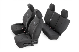 Rough Country Front and Rear Neoprene Seat Cover Set - Black - JK 2013+