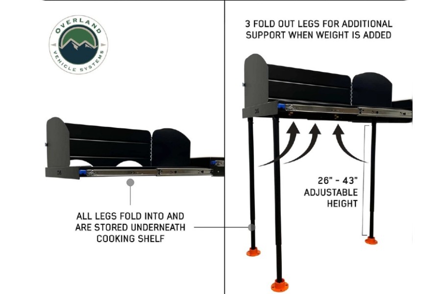 Overland Vehicle Systems Camp Cargo Box Kitchen w/Slide Out Sink Cooking Shelf and Work Station