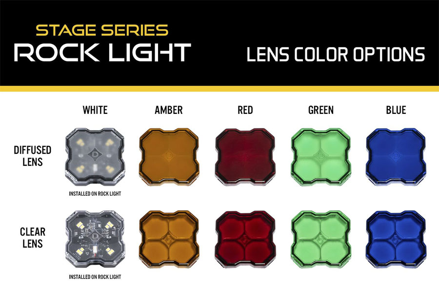Diode Dynamics Stage Series Rock Light Lens, Diffused - Green