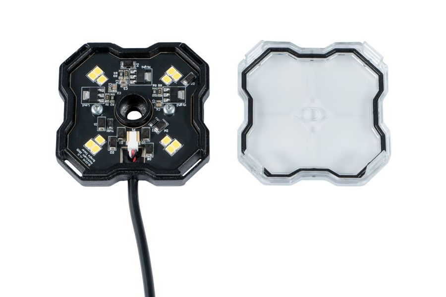 Diode Dynamics Stage Series Single-Color LED Rock Light w/ M8 - White Diffused Pattern, 2-pack