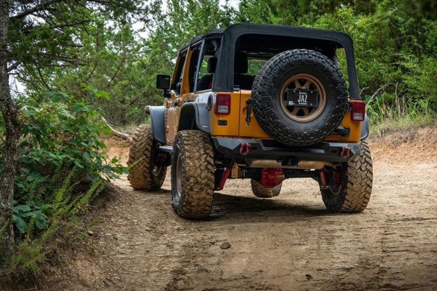 Crawltek Pyro Mid-Width Rear Bumper - Black - JK 