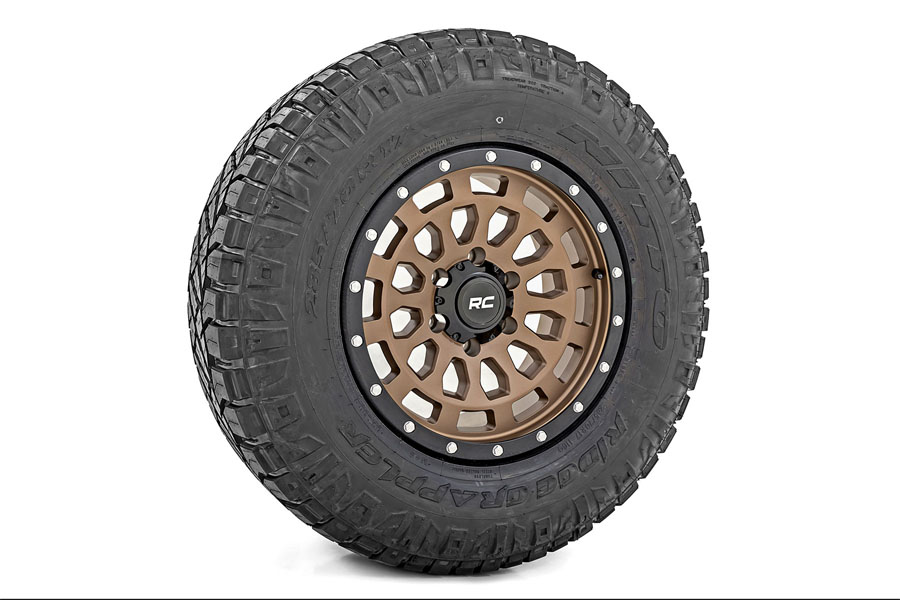 Rough Country 87 Series Wheel, 17x8.5 5x5 0mm - Bronze/Black - JT/JL/JK