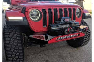 Crawltek Blaze Front Bumper w/ Light Bar Center Section - Black - JT/JL/JK