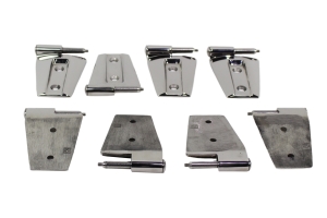 Kentrol 8-Pieces Door Hinge Set - Polished Silver  - JK 4Dr