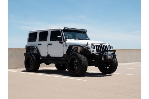 Road Armor Stealth Front Fender Flares w/ Switchback LED DRL - Texture Black - JK 