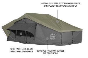 Overland Vehicle Systems Nomadic 2 Extended Roof Top Tent, Gray Body Green Rainfly