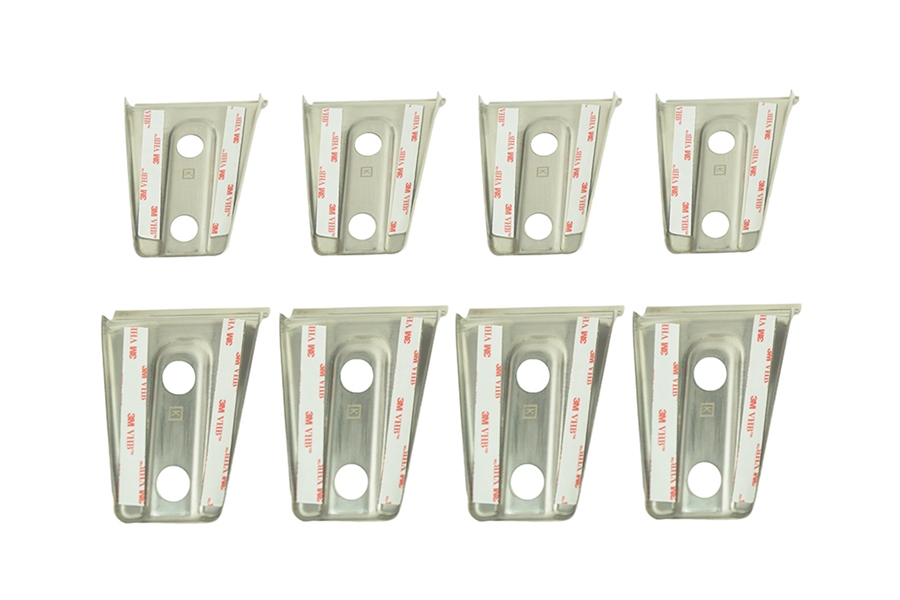Kentrol 8-Pieces Door Hinge Overlays - Polished Silver  - JK 4Dr