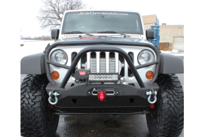 JCR Offroad Deluxe Mauler Stubby Front Winch Bumper Black