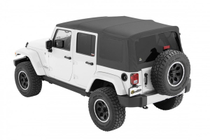 Bestop Supertop NX Soft Top with Tinted Rear & Side Windows, No Doors, Grey Twill - JK 4DR