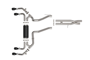 aFe Power Vulcan Series 2.5-3in Cat-Back Exhaust System w/ Black Tip - JL 392