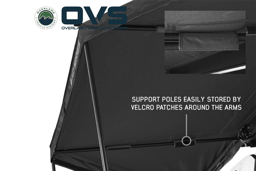 Overland Vehicle Systems XD Nomadic 180 LTE Awning w/ Lights - Black w/Travel Cover