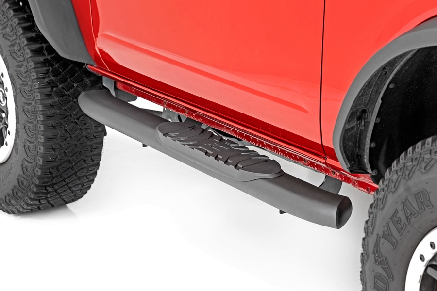 Rough Country Oval Nerf Steps - Black   - Bronco 2dr 2021+