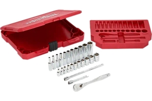 Milwaukee Tool 1/4in Drive 26pc Ratchet & Socket Set - SAE