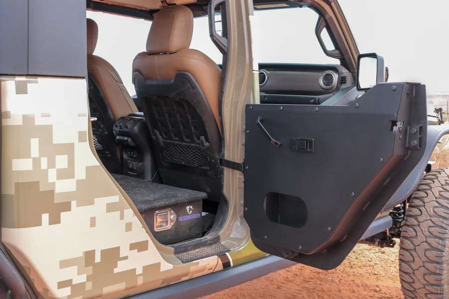 Combat Off Road Rear Full Metal Jacket Half Doors, Aluminum - Black Powder Coat - JT