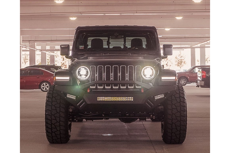 Road Armor Bolt-on Accessory Pre-Runner Guard for Spartan Front Bumper - Texture Black  - JT/JL