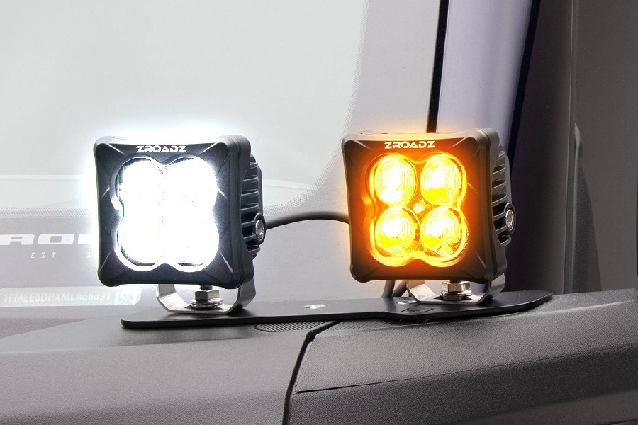 ZROADZ Mirror/Ditch Light LED Kit - 4 LED Lights 2 White 2 Amber - 2021+ Bronco