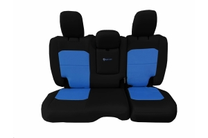 Bartact Tactical Rear Seat Cover w/Fold Down Armrest Black/Blue - JL 4dr