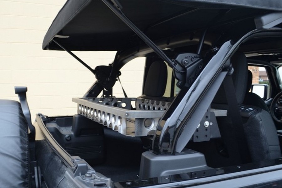 Ace Engineering Adjustable Rear Cargo Basket Kit, Texturized Black - JL 4dr