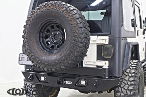 LOD Destroyer Rear Bumper with Tire Carrier, Black Texture - TJ/LJ/YJ