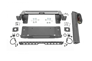 Rough Country High Winch Mount Black Series w/ White DRL - Bronco 2021+