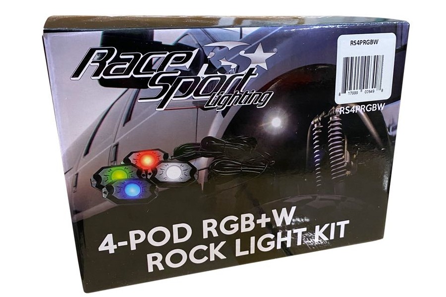 Race Sport Lighting 4-POD RGBW Hi Power Rock Light Complete Kit with Bluetooth APP 