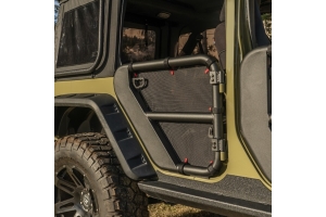 Rugged Ridge Rear Fortis Tube Door Cover Set - Black  - JK 4Dr