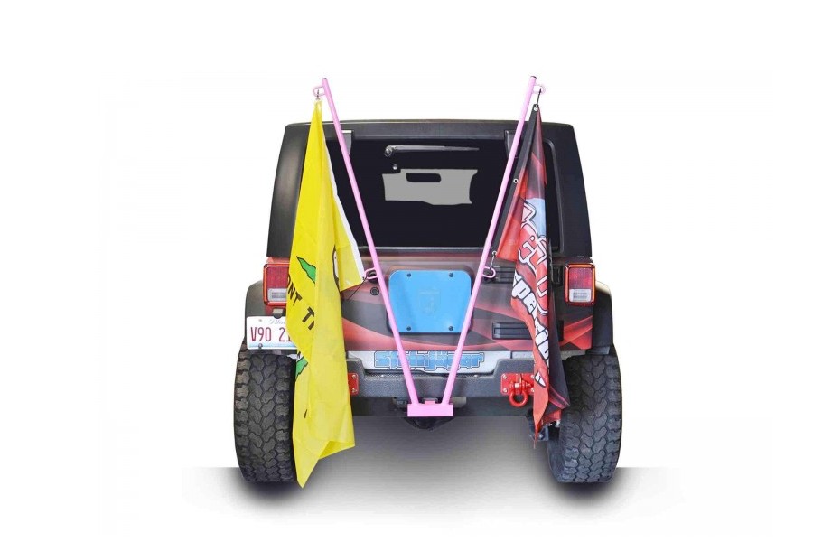 Steinjager Dual Universal Flag Holder Hitch Mount  - Gray