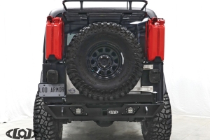 LOD Destroyer Rear Bumper with Tire Carrier, Black Texture - TJ/LJ/YJ