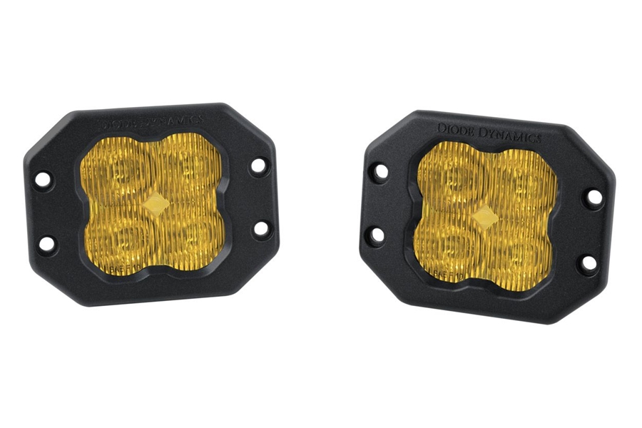 Diode Dynamics SS3 Pro Flush Mount LED Pods, ABL Yellow - SAE Fog