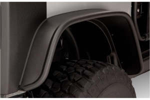 Bushwacker Flat-Style Rear Fender Flares, Pair - Textured Black - JK