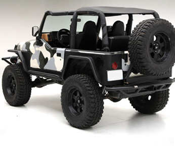 Smittybilt SRC Rear Bumper Hitch and Tire Carrier - TJ/LJ/YJ
