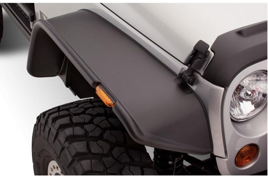 Bushwacker Flat-Style Front Fender Flares, Pair - Textured Black