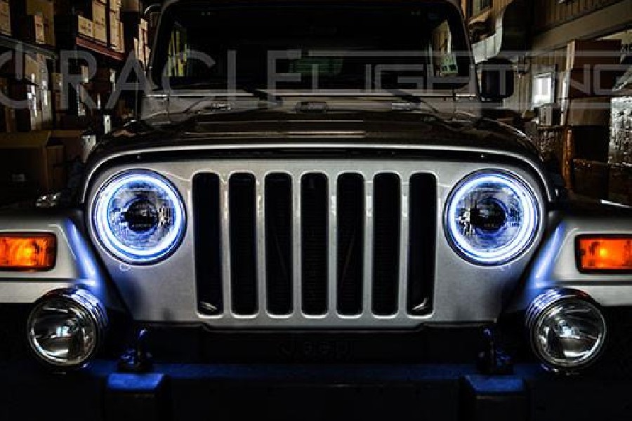 Oracle Surface Mount LED Headlight Halo Kit - ColorSHIFT Simple Controller - TJ
