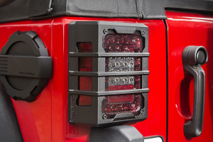 Rugged Ridge Elite Tail Light Guards, Black - JK