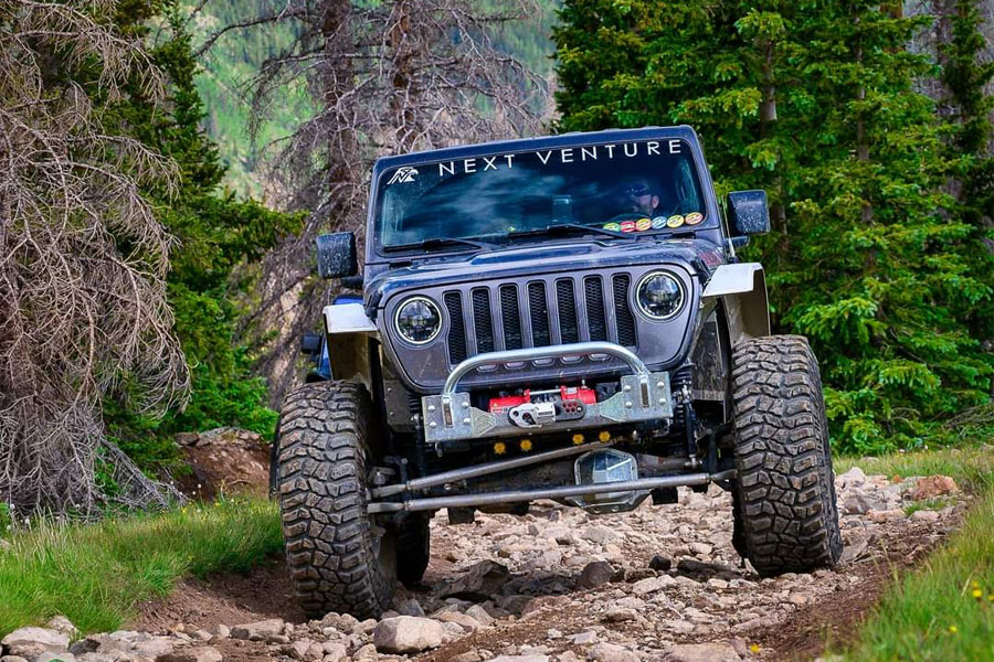 Next Venture Motorsports Ultimate Clearance 3in Frame Chop Front Bumper w/ LED Mount & 5in Stinger - JL/JT/JK