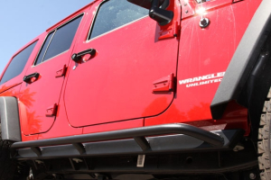 Rock Hard 4x4 Patriot Series Rocker Guards Tube Style - Angled Up - JK 4dr