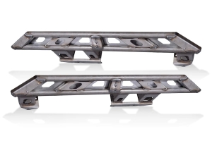 Evo Manufacturing Bolt-On Rock Slider Set w/ Step Plates - Bare - JL 4Dr