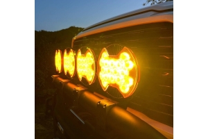 KC HiLiTES SlimLite 8in LED Light Shield, SAE Driving - Yellow