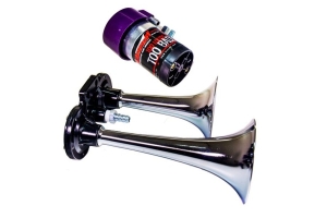 Kleinn Chrome Plated Zinc Alloy Dual Air Horn with Mini Direct Drive Compressor