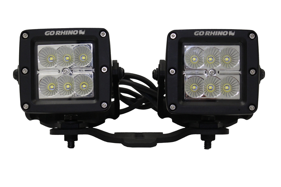 Go Rhino Dual 3x3 Cube Light Hood Hinge Mounts - JT/JL