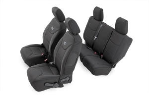 Rough Country Neoprene Seat Cover Set Black - JK 4dr 2011-12