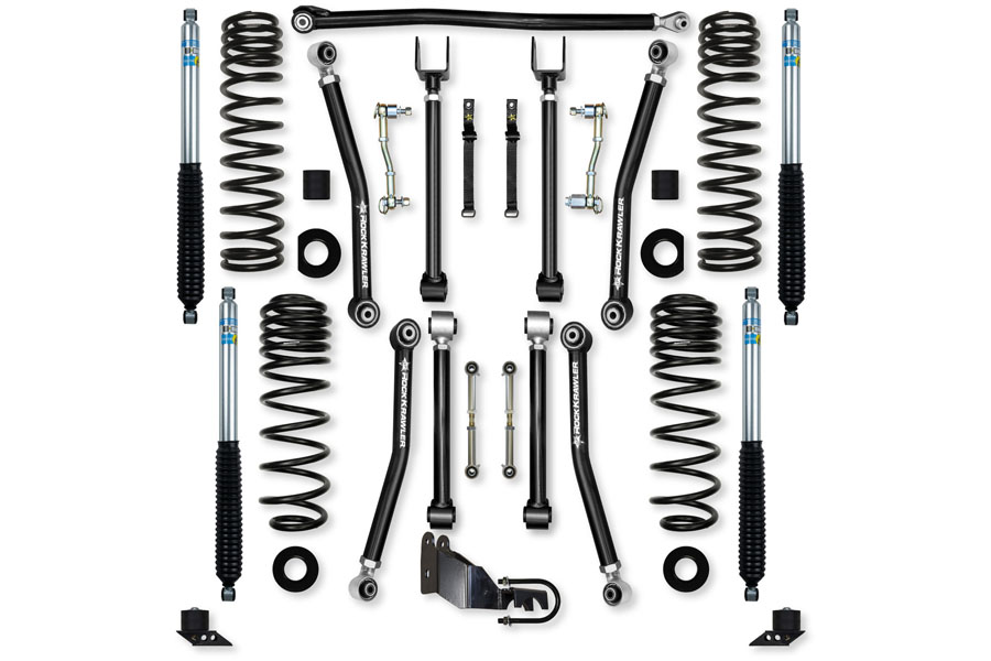 Rock Krawler 4.5in Adventure X Mid-Arm Suspension System - Bilstein Shocks ( Part Number: JL45AXM-4B51)