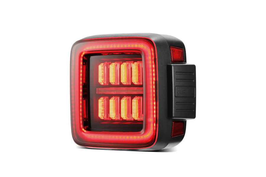 AlphaRex NOVA-Series Prismatic LED Tail Lights, Black-Red - JL