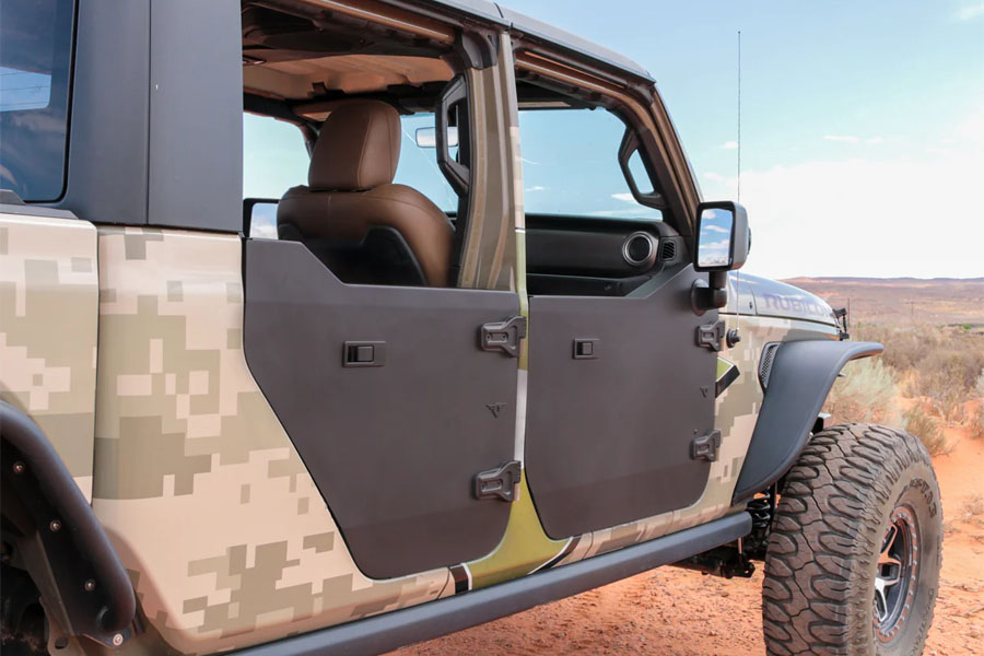 Combat Off Road Rear Full Metal Jacket Half Doors, Aluminum - Raw - JT